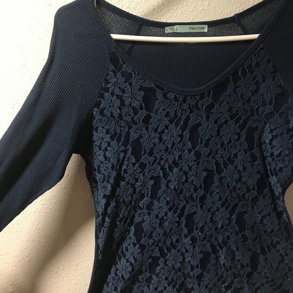 Dark navy blue long sleeve t-shirt